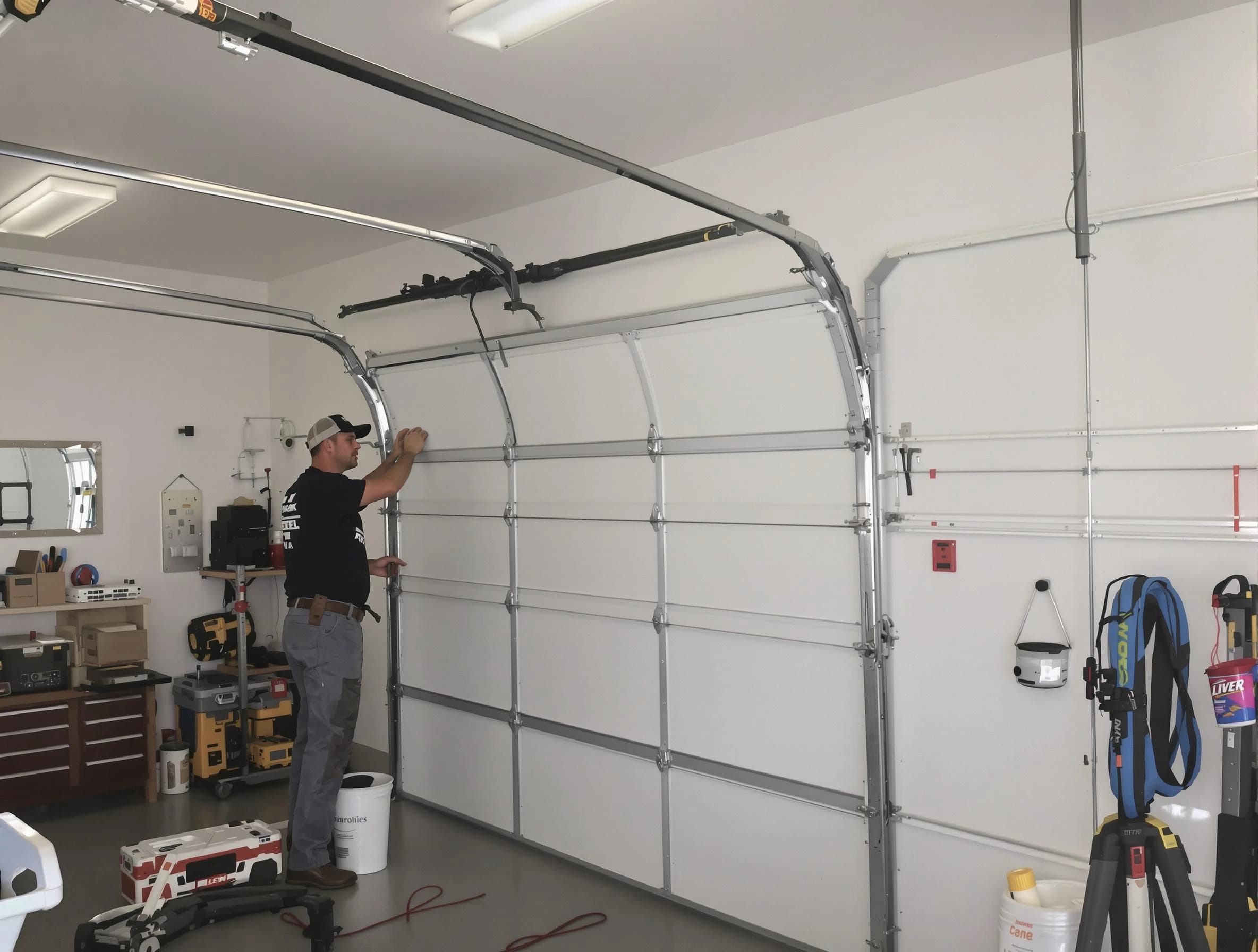 South Jordan Garage Door Repair team installing new garage door in South Jordan