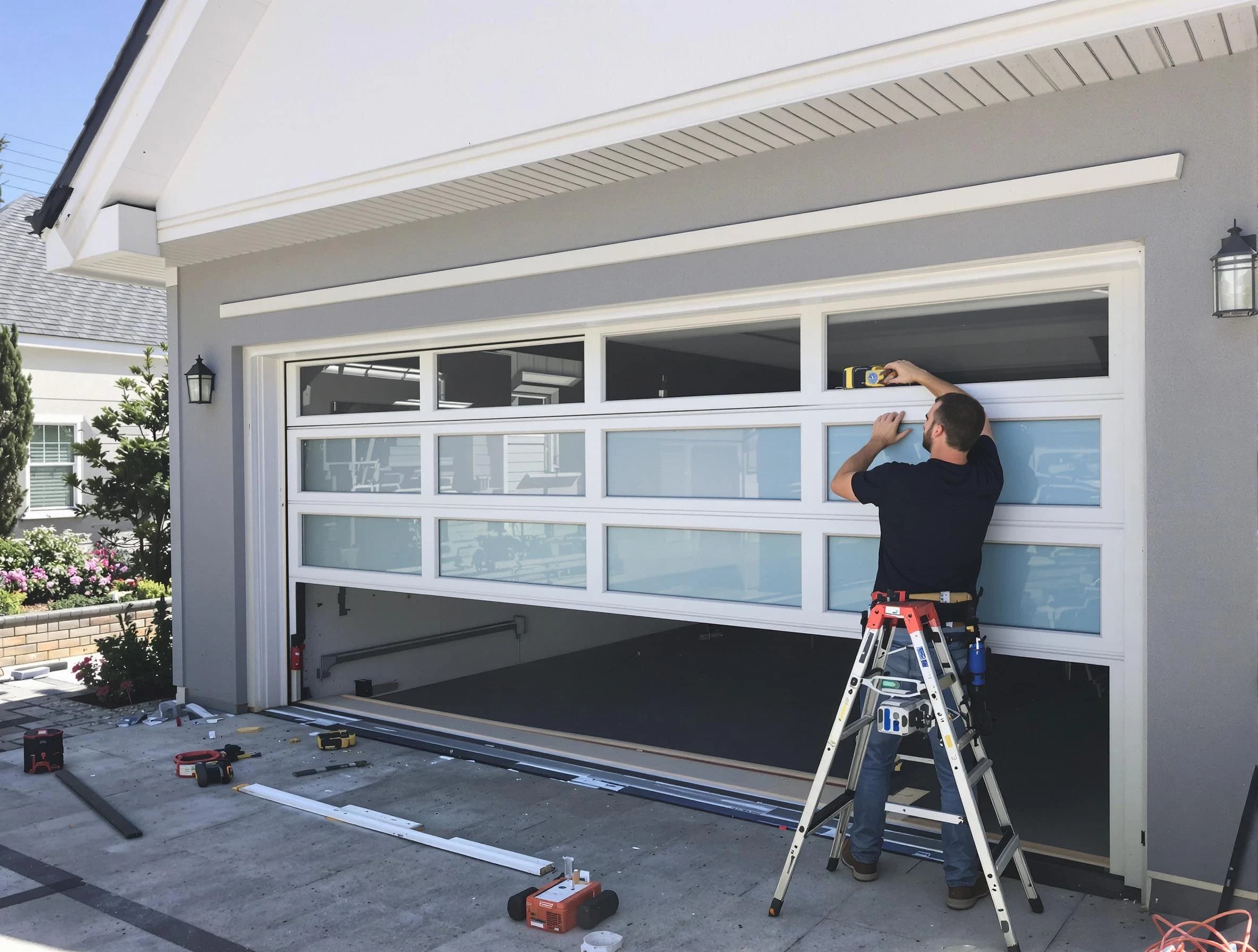 South Jordan Garage Door Repair team performing garage door replacement in South Jordan