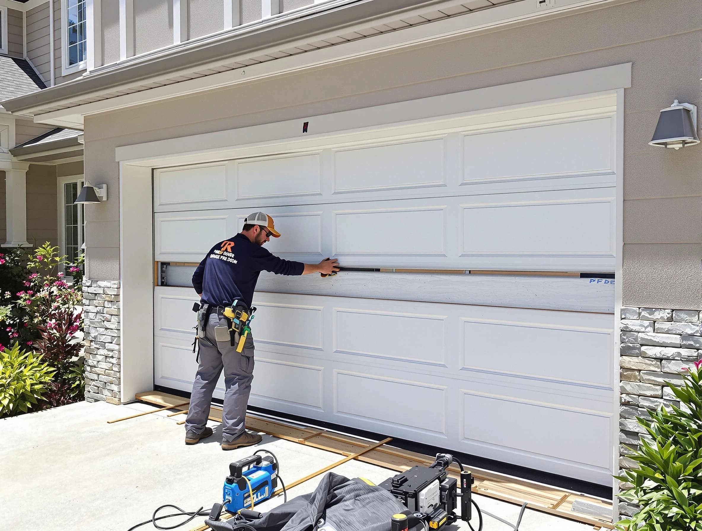 South Jordan Garage Door Repair team performing complete garage door replacement at South Jordan residence