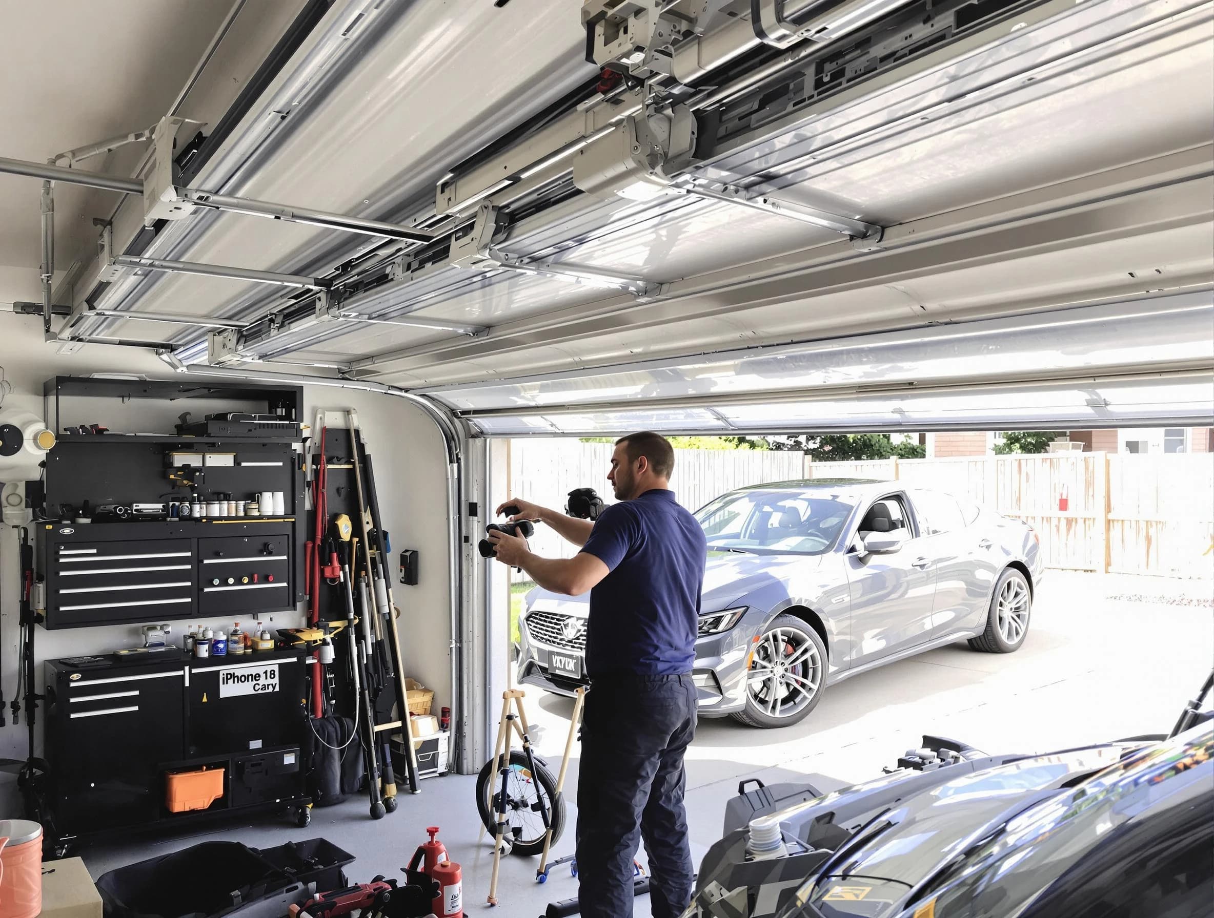 South Jordan Garage Door Repair technician fixing noisy garage door in South Jordan