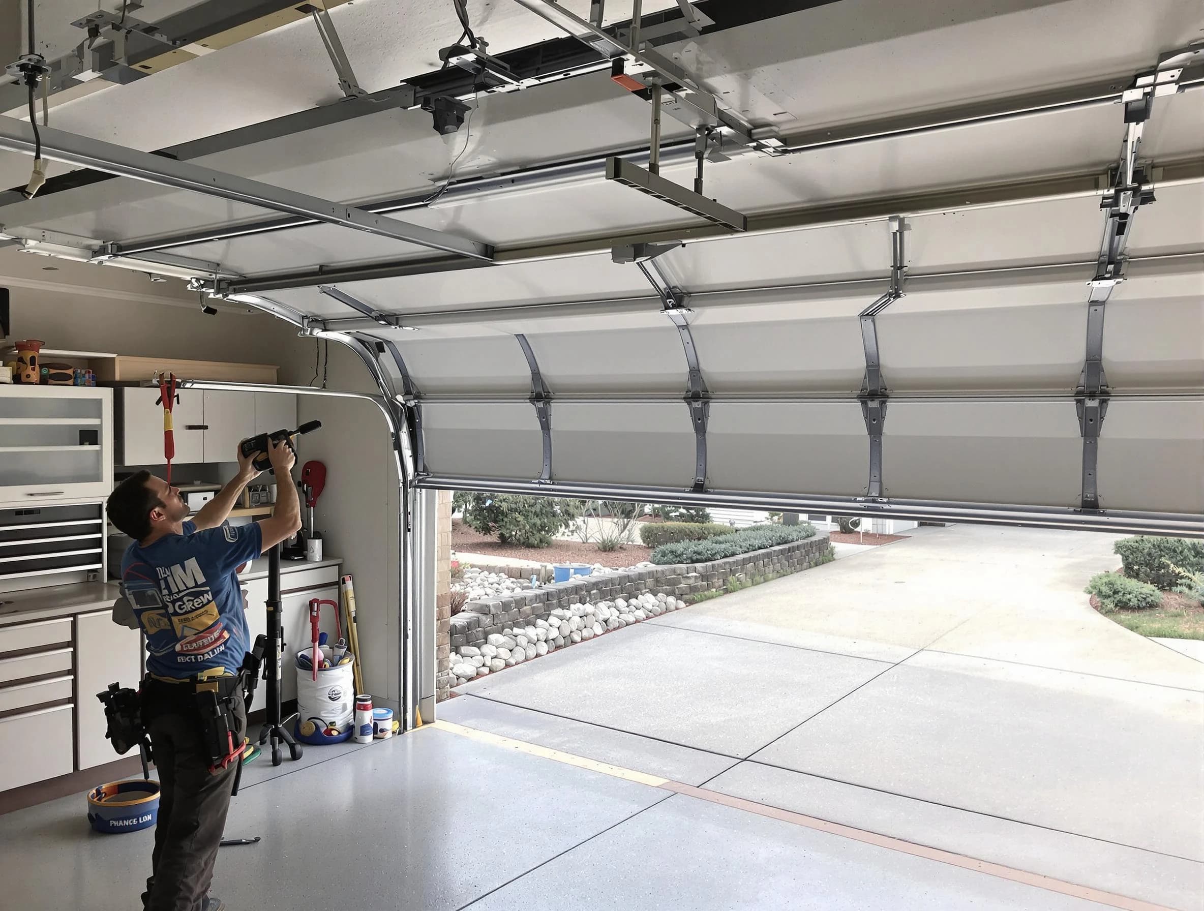 Garage door track repair service by South Jordan Garage Door Repair in South Jordan