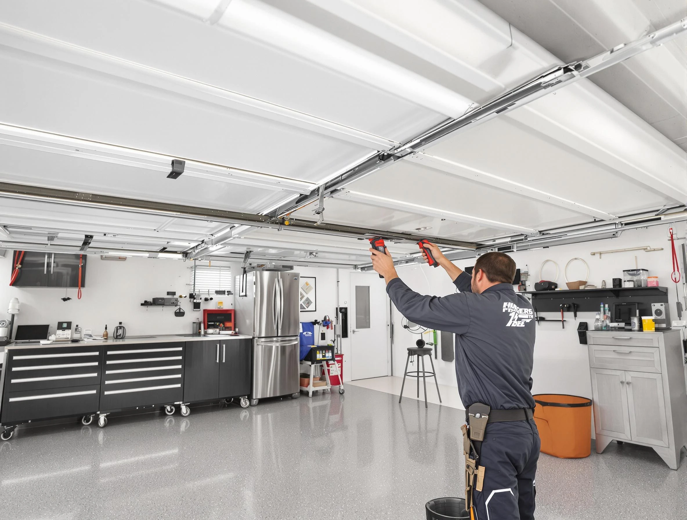 Overhead garage door repair service by South Jordan Garage Door Repair in South Jordan