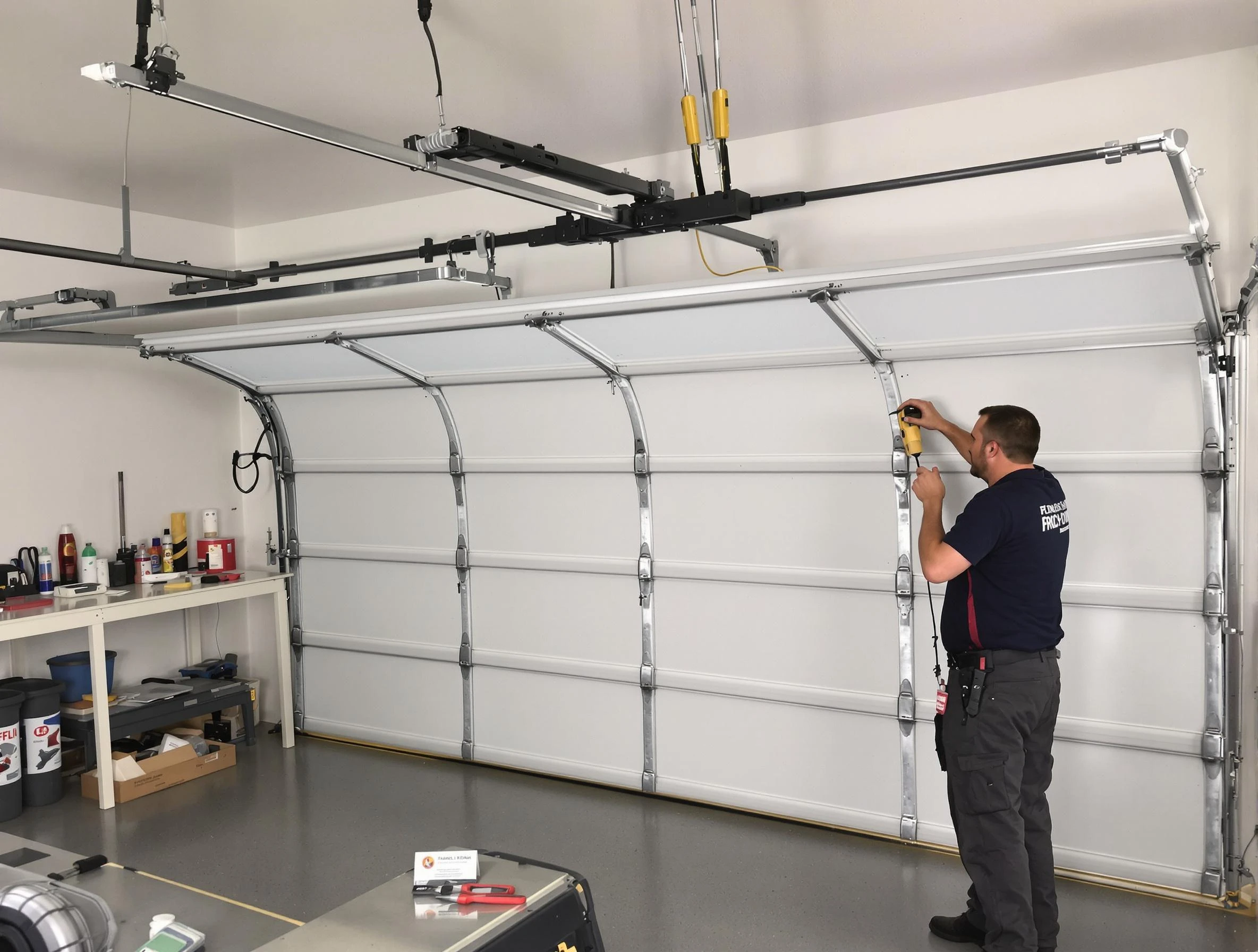 South Jordan Garage Door Repair certified technician performing overhead door system repair in South Jordan