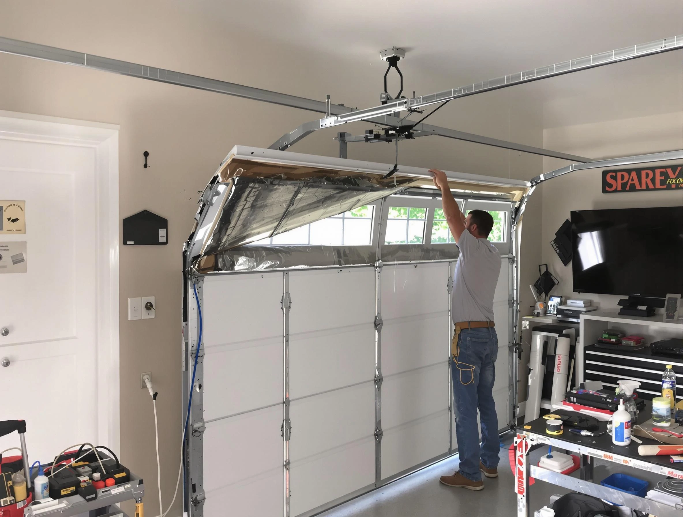 Garage door section replacement by South Jordan Garage Door Repair in South Jordan