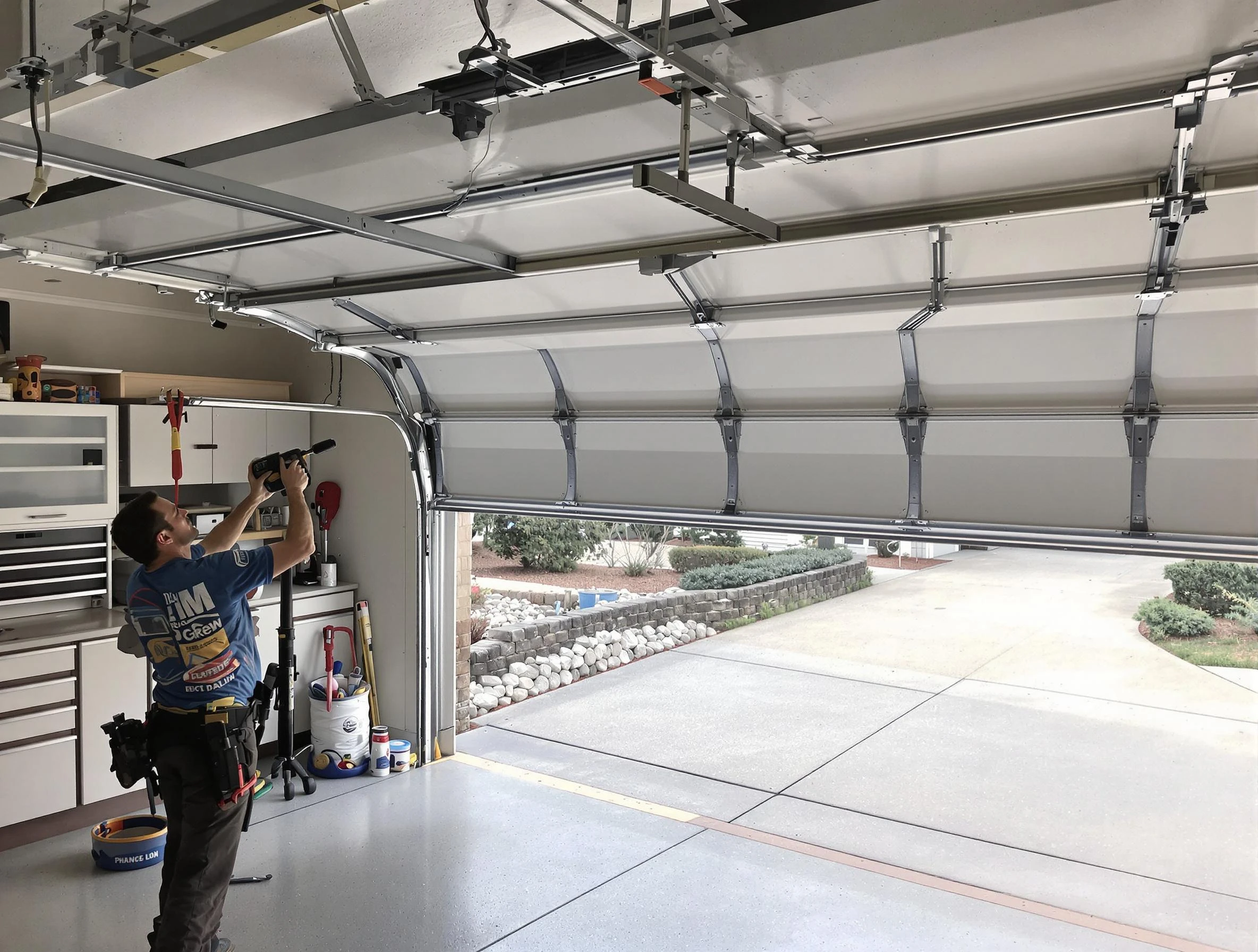 Garage door track repair service by South Jordan Garage Door Repair in South Jordan